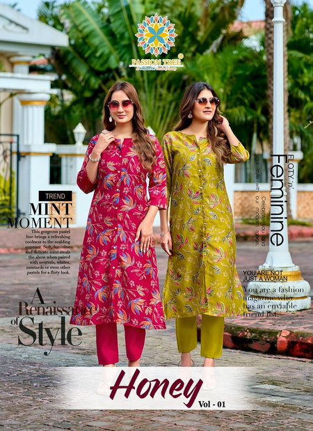 Honey Vol 1 By Passion Tree Vetican A Line Kurti With Bottom Wholesale Price In Surat